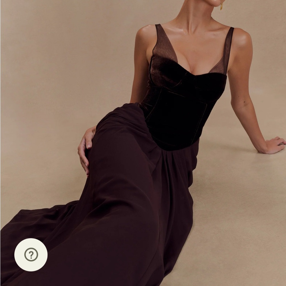 Elegant Brown Velvet Gown